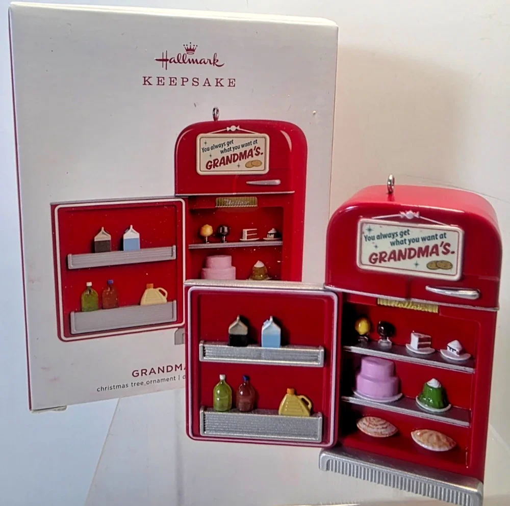 Hallmark Grandma's Fridge Keepsake RED Ornament 2019 Retro (3''X3'')